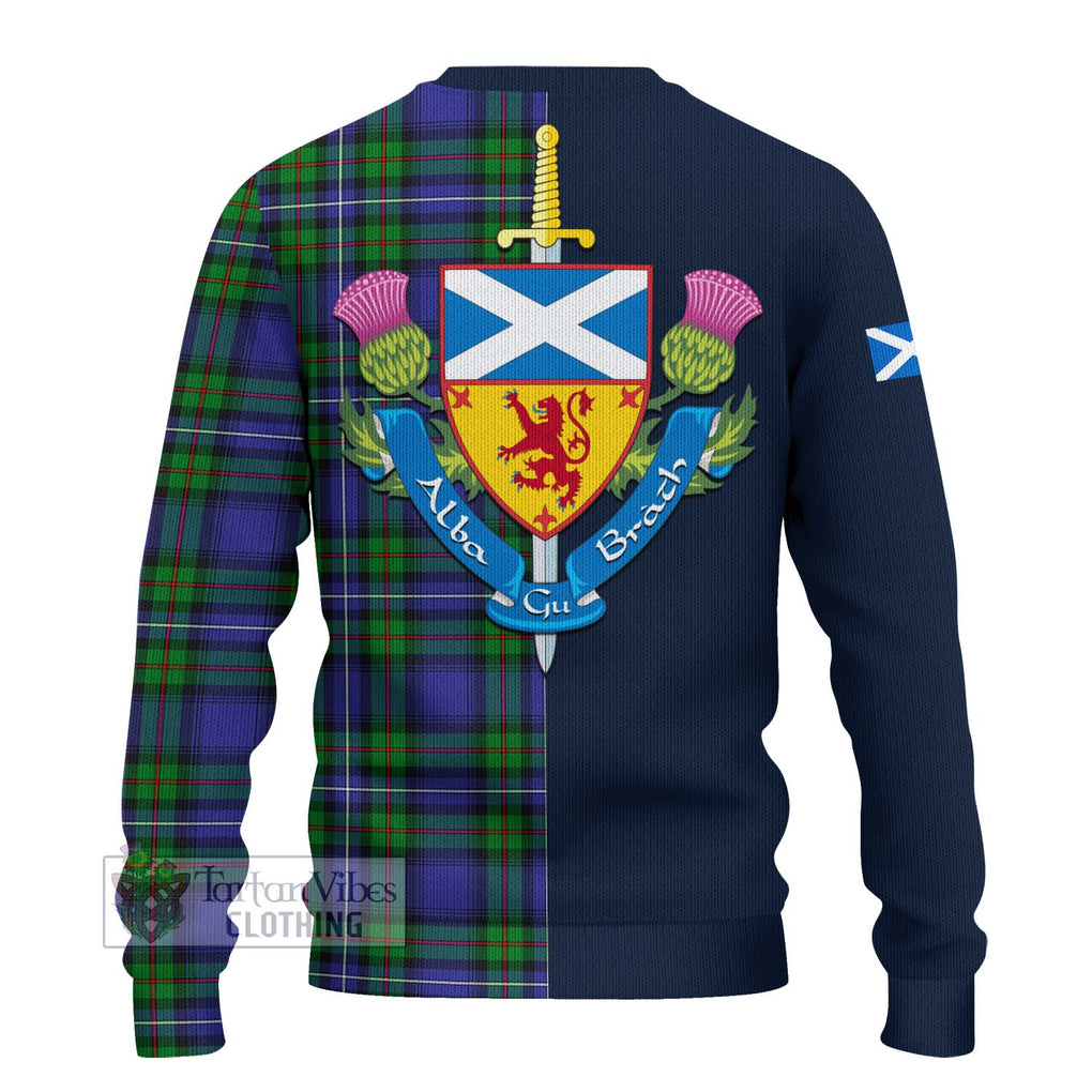 Donnachaidh Tartan Ugly Sweater Alba with Scottish Lion Royal Arm Half Style - Tartan Vibes Clothing