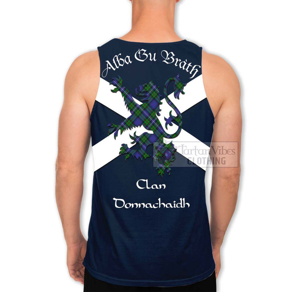 Tartan Vibes Clothing Donnachaidh Tartan Lion Rampant Men's Tank Top – Proudly Display Your Heritage with Alba Gu Brath and Clan Name