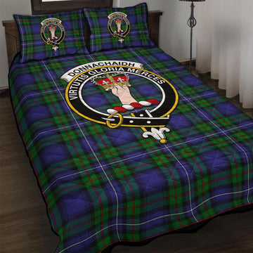 Donnachaidh Tartan Quilt Bed Set with Family Crest