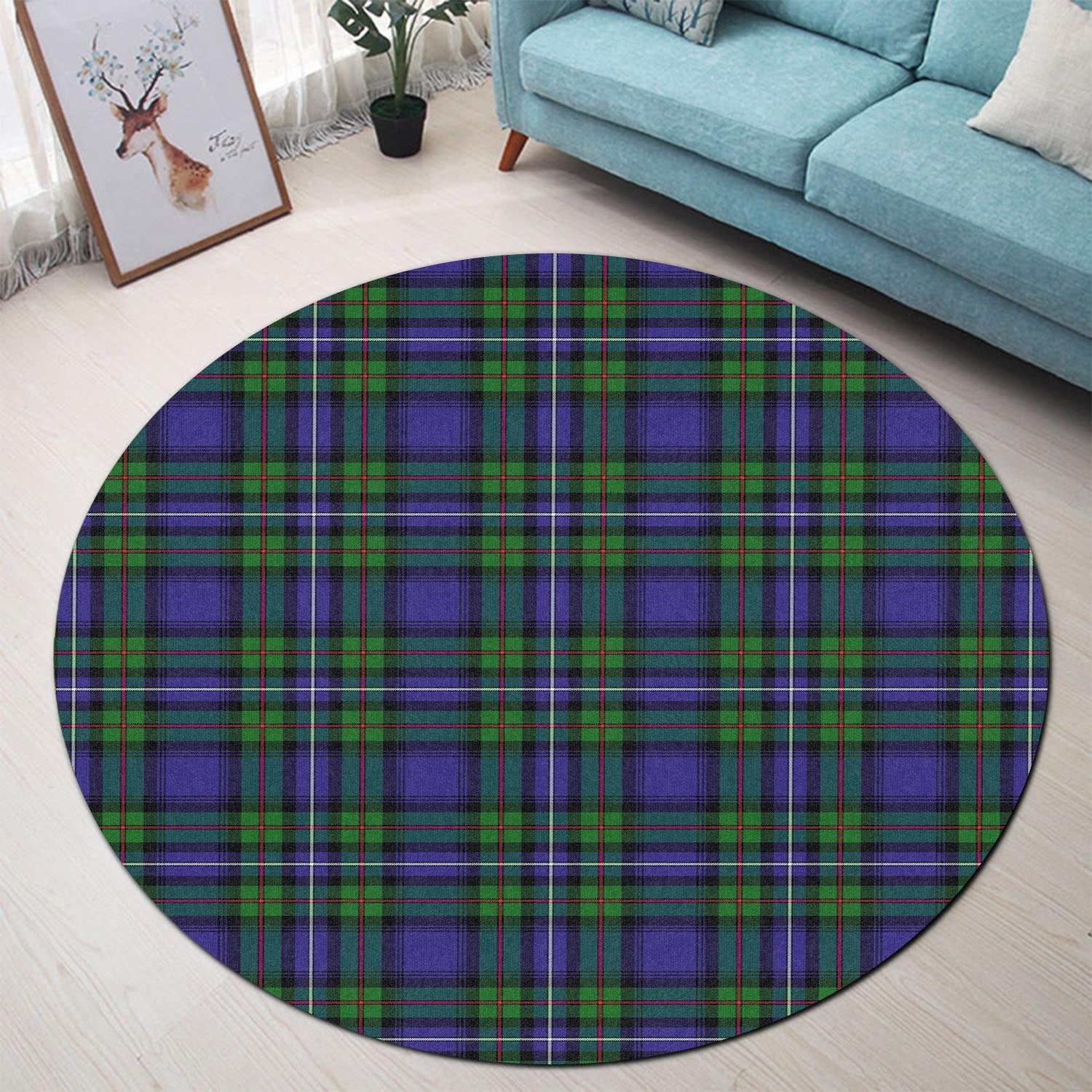 Donnachaidh Tartan Round Rug - Tartanvibesclothing