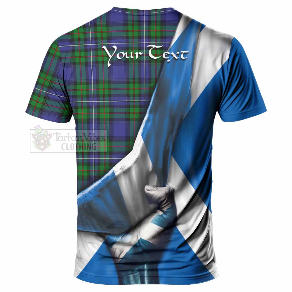 Tartan Vibes Clothing Donnachaidh Tartan T-Shirt with Family Crest Scotland Patriotic Style