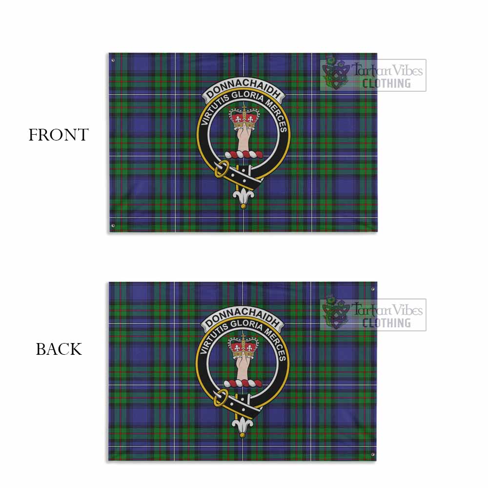 Tartan Vibes Clothing Donnachaidh Tartan House Flag with Family Crest