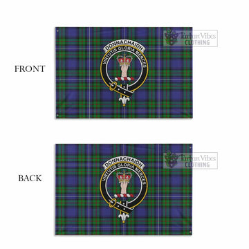 Donnachaidh Tartan House Flag with Family Crest