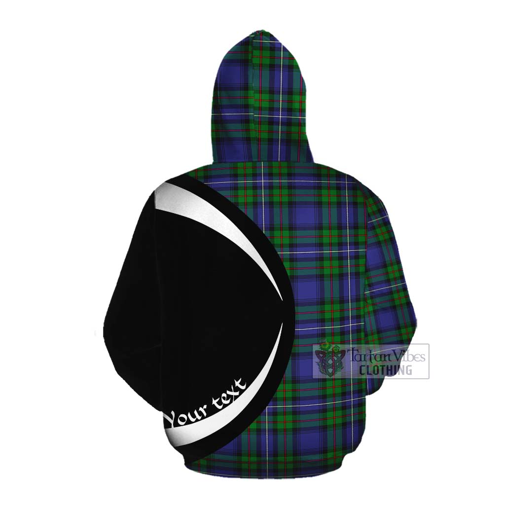 Tartan Vibes Clothing Donnachaidh Tartan Cotton Hoodie with Family Crest Circle Style