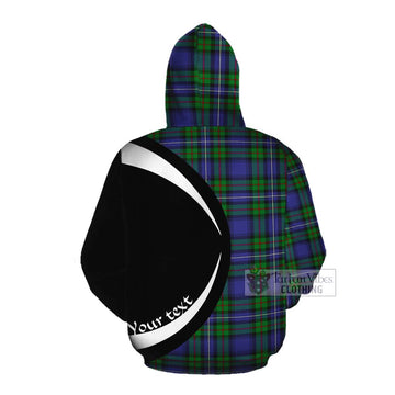 Donnachaidh Tartan Cotton Hoodie with Family Crest Circle Style