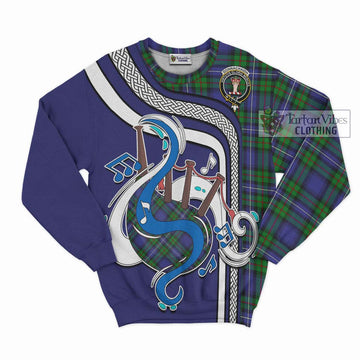 Donnachaidh Tartan Sweatshirt with Epic Bagpipe Style