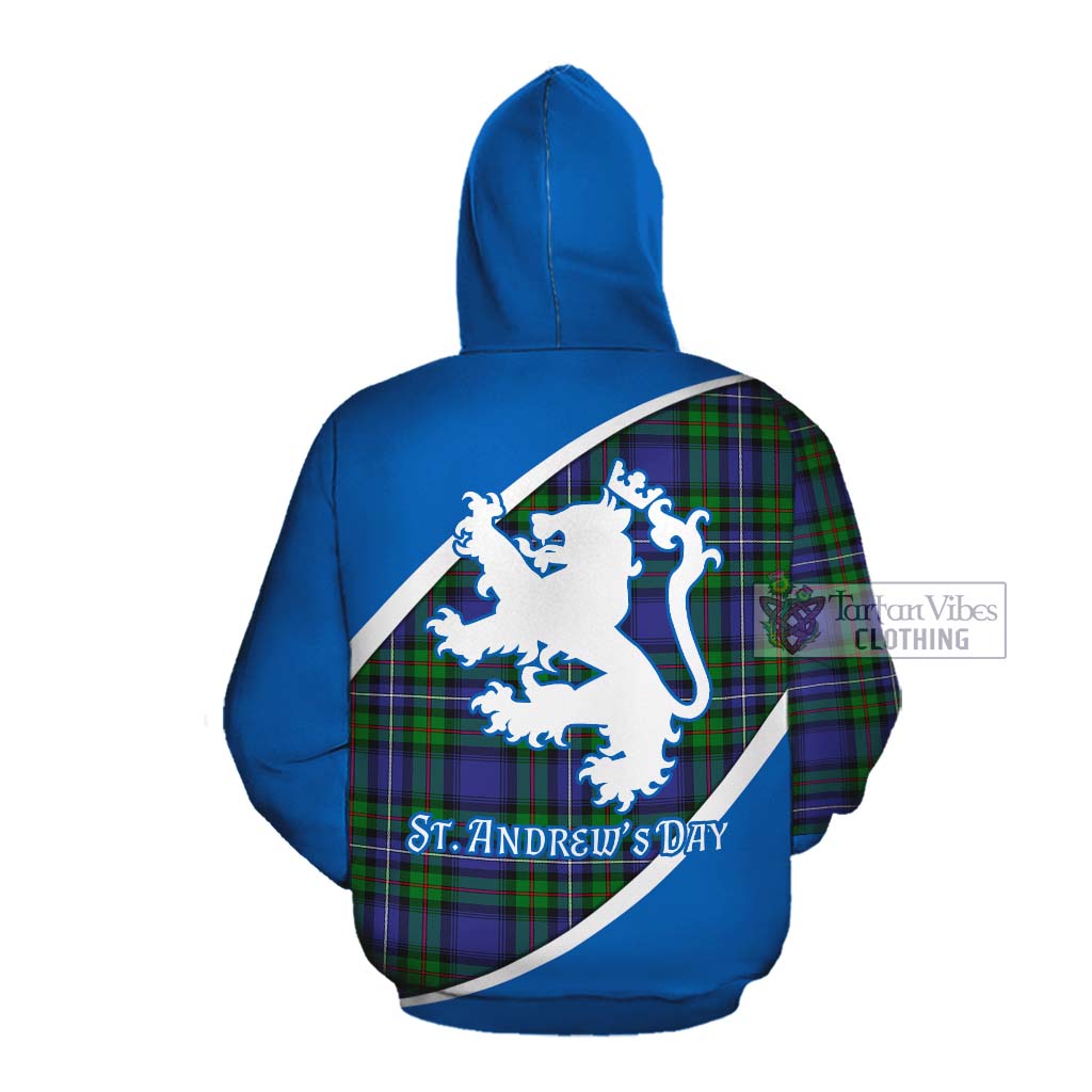 Tartan Vibes Clothing Donnachaidh Family Crest Tartan Cotton Hoodie Celebrate Saint Andrew's Day in Style