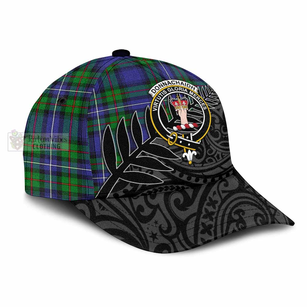 Tartan Vibes Clothing Donnachaidh Tartan Classic Cap with New Zealand Silver Fern Half Style