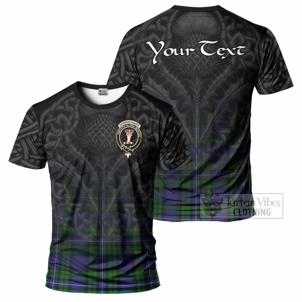 Tartan Vibes Clothing Donnachaidh Tartan T-Shirt with Family Crest Celtic Thistle Vibes