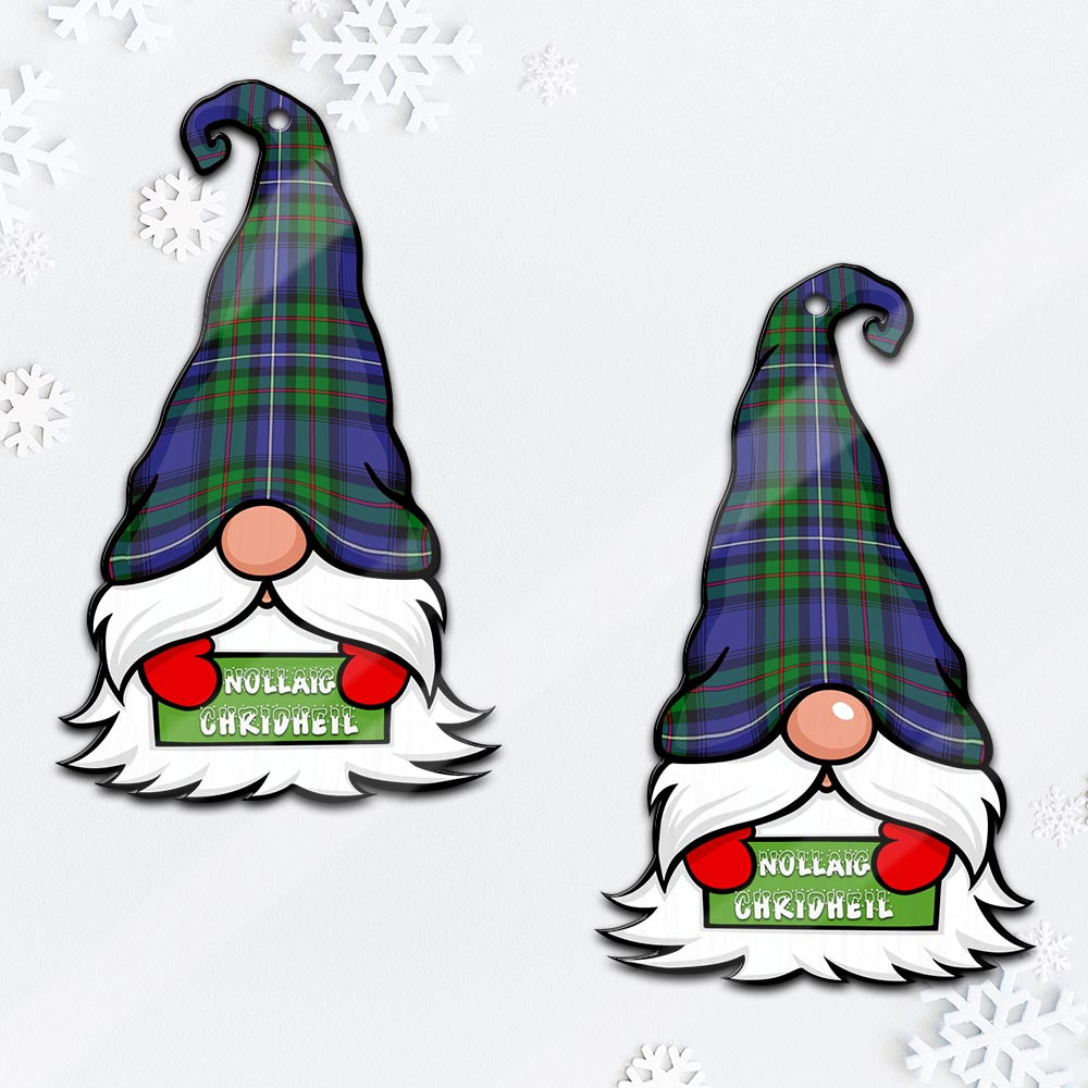 Donnachaidh Gnome Christmas Ornament with His Tartan Christmas Hat Mica Ornament - Tartanvibesclothing