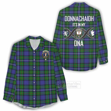 Donnachaidh Tartan Women's Casual Shirt with Family Crest DNA In Me Style