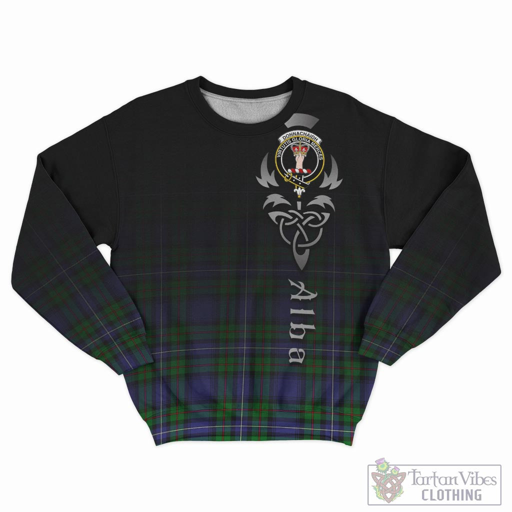 Tartan Vibes Clothing Donnachaidh Tartan Sweatshirt Featuring Alba Gu Brath Family Crest Celtic Inspired
