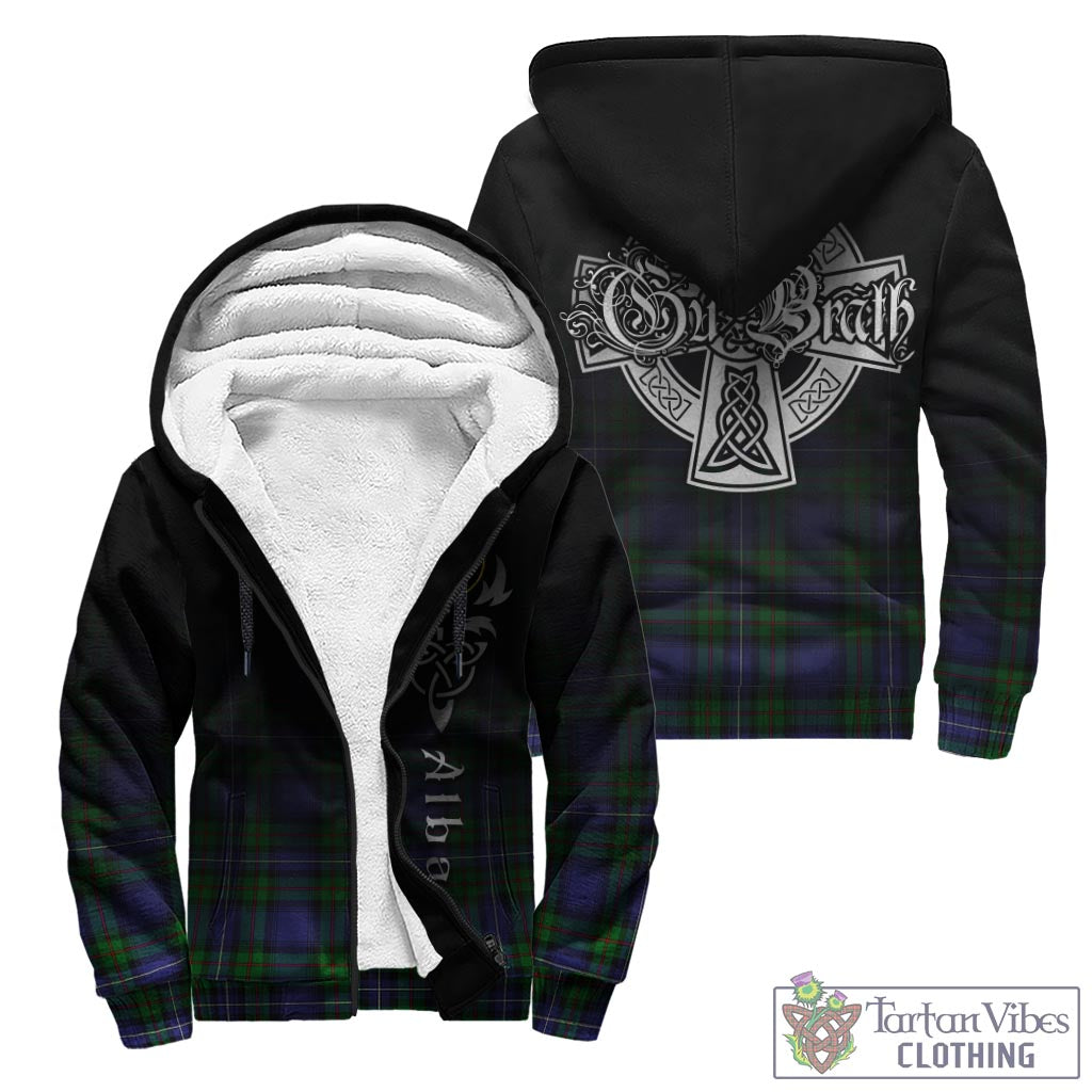 Tartan Vibes Clothing Donnachaidh Tartan Sherpa Hoodie Featuring Alba Gu Brath Family Crest Celtic Inspired