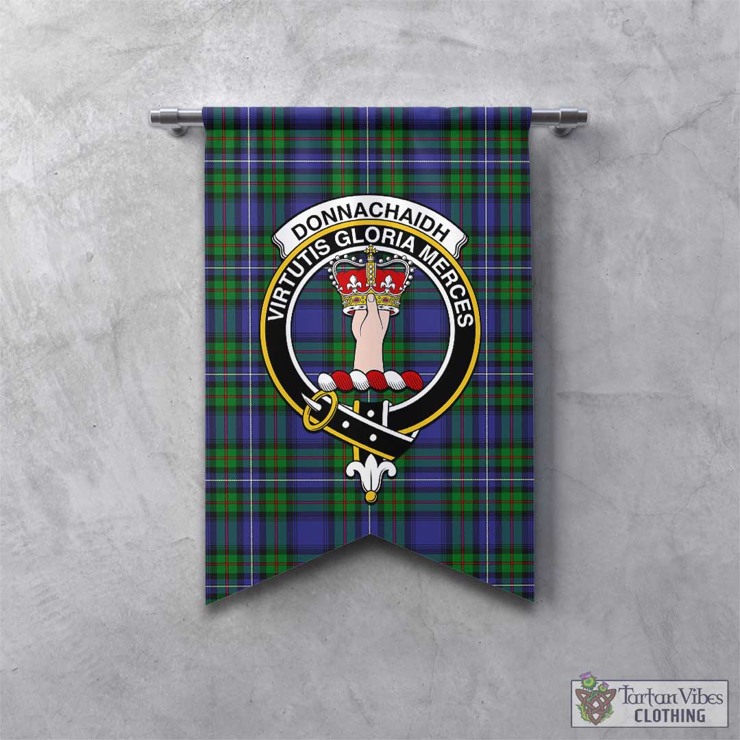 Tartan Vibes Clothing Donnachaidh Tartan Gonfalon, Tartan Banner with Family Crest