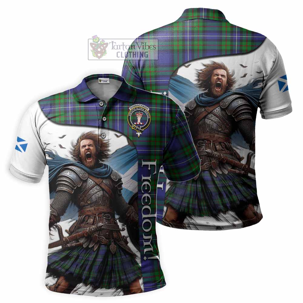 Tartan Vibes Clothing Donnachaidh Crest Tartan Polo Shirt Inspired by the Freedom of Scottish Warrior