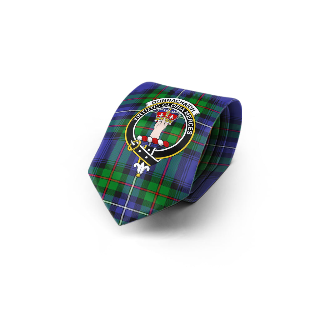 Donnachaidh Tartan Classic Necktie with Family Crest - Tartan Vibes Clothing