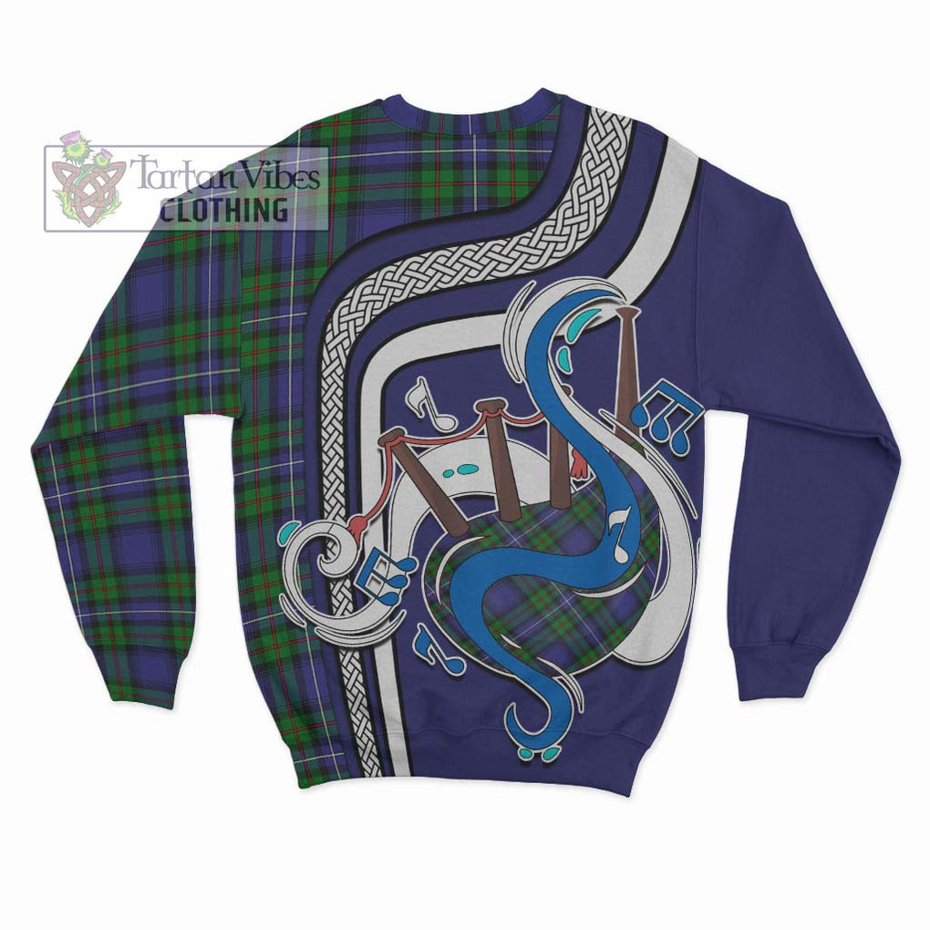 Donnachaidh Tartan Sweatshirt with Epic Bagpipe Style - Tartanvibesclothing Shop