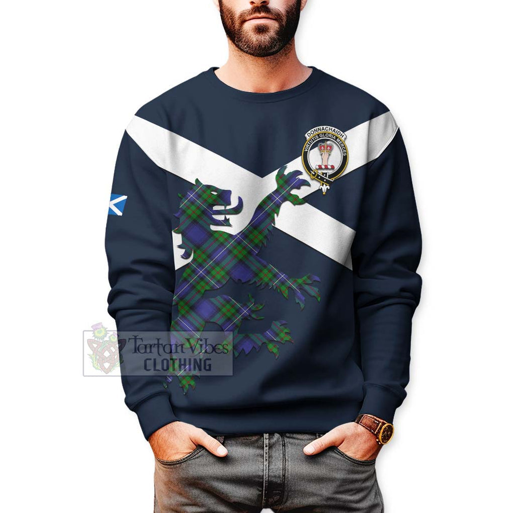 Tartan Vibes Clothing Donnachaidh Tartan Lion Rampant Sweatshirt – Proudly Display Your Heritage with Alba Gu Brath and Clan Name