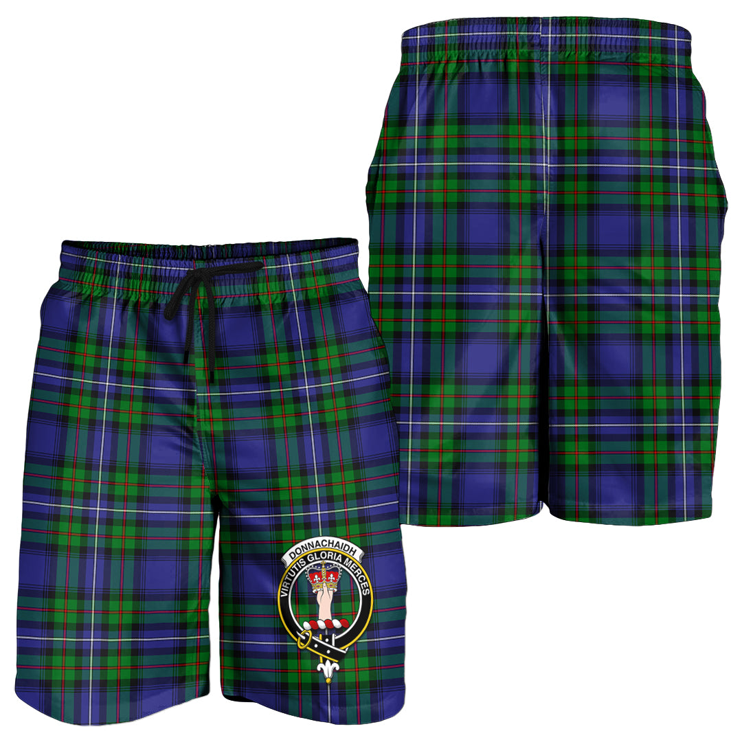 donnachaidh-tartan-mens-shorts-with-family-crest