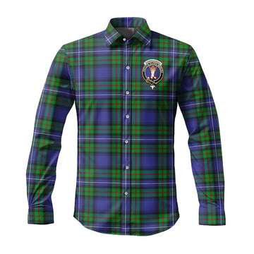 Donnachaidh Tartan Long Sleeve Button Up Shirt with Family Crest