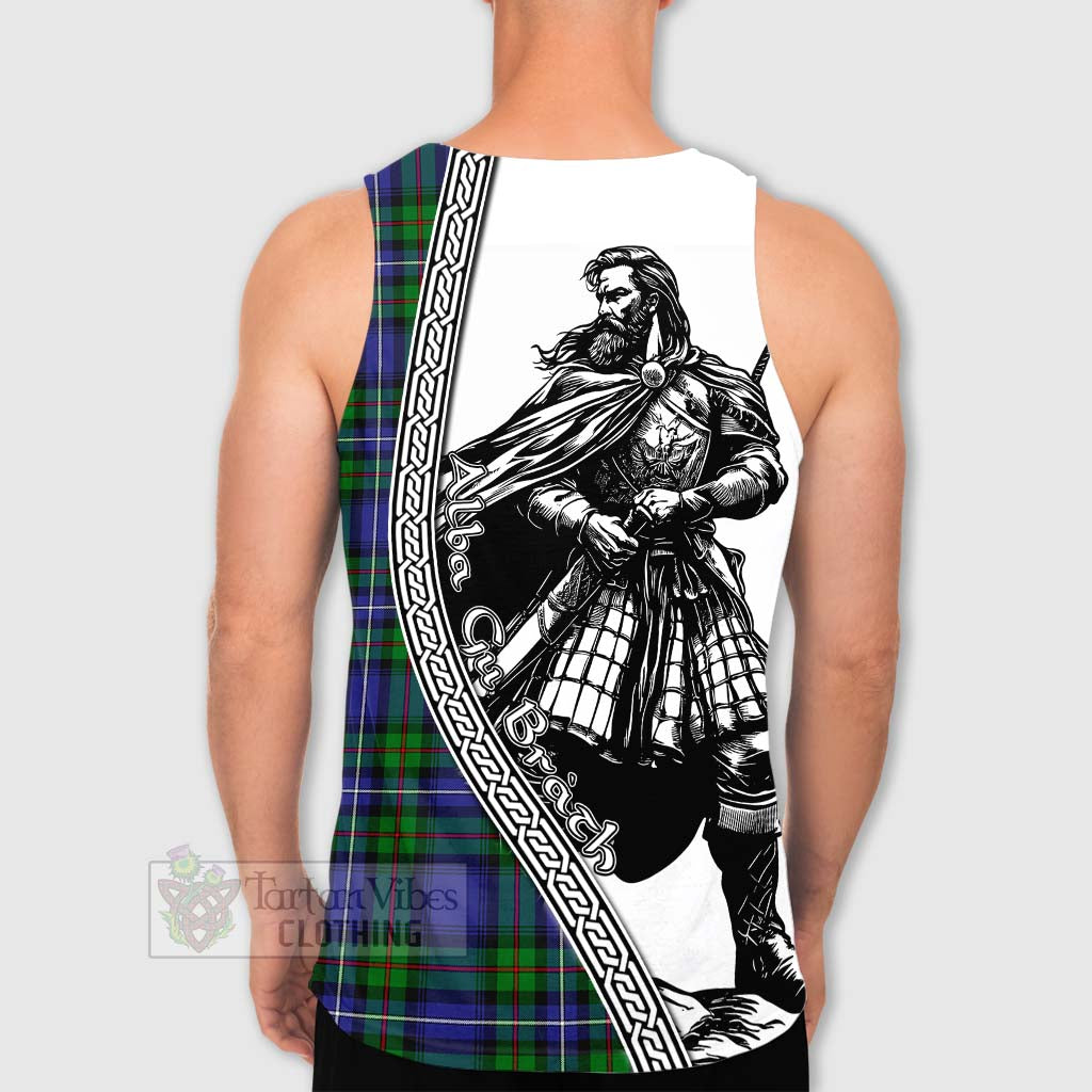 Donnachaidh Tartan Clan Crest Men's Tank Top with Highlander Warrior Celtic Style - Tartan Vibes Clothing