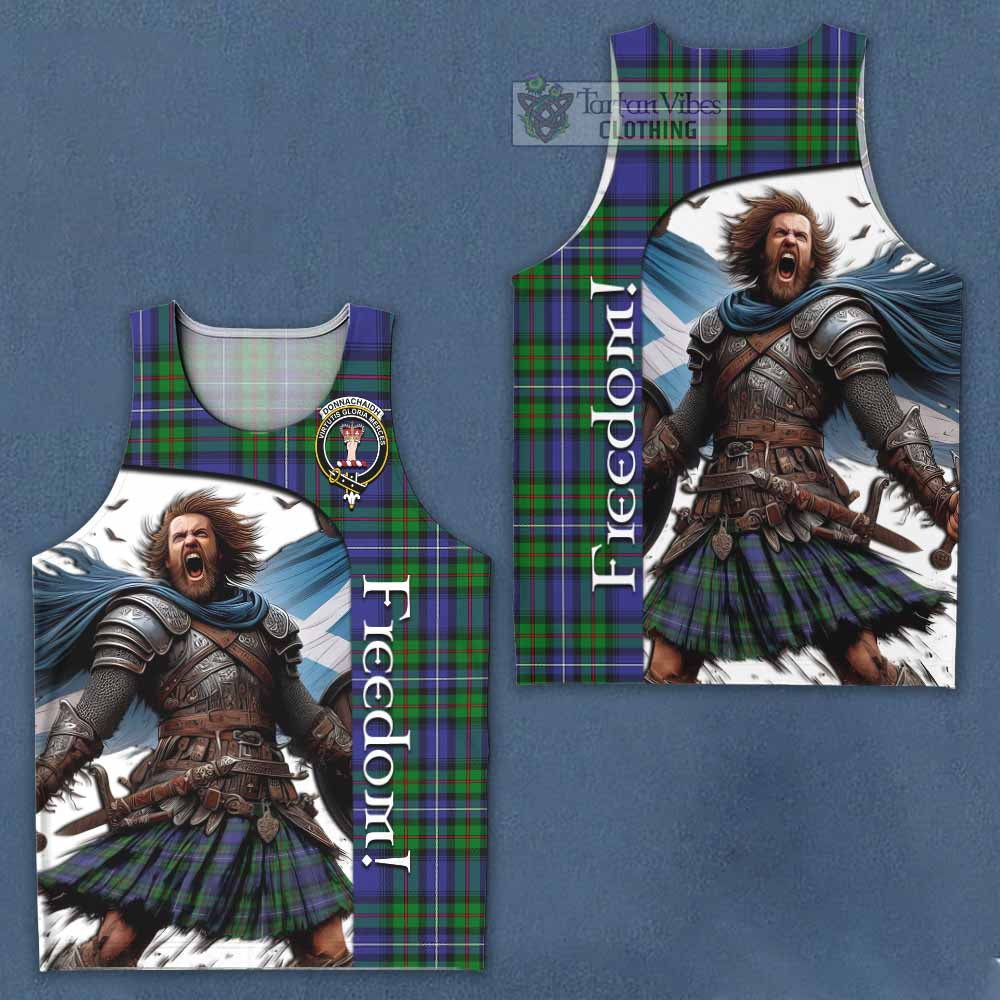 Tartan Vibes Clothing Donnachaidh Crest Tartan Men's Tank Top Inspired by the Freedom of Scottish Warrior