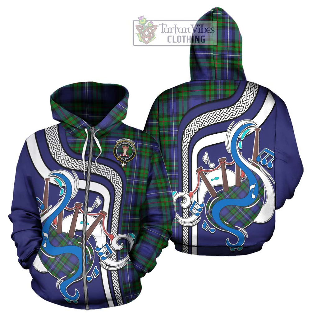 Donnachaidh Tartan Hoodie with Epic Bagpipe Style - Tartanvibesclothing Shop