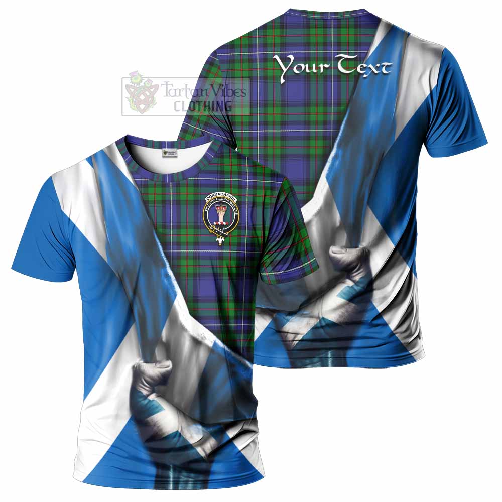 Tartan Vibes Clothing Donnachaidh Tartan T-Shirt with Family Crest Scotland Patriotic Style