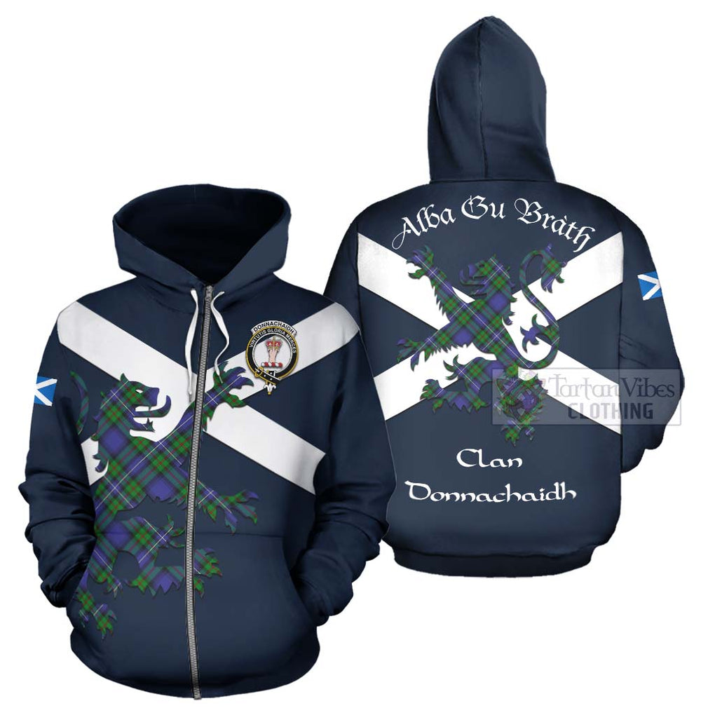 Tartan Vibes Clothing Donnachaidh Tartan Lion Rampant Hoodie – Proudly Display Your Heritage with Alba Gu Brath and Clan Name