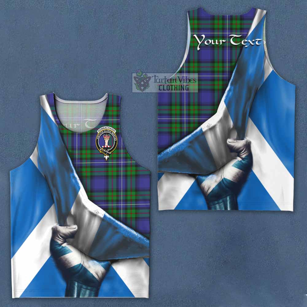 Tartan Vibes Clothing Donnachaidh Tartan Men's Tank Top with Family Crest Scotland Patriotic Style