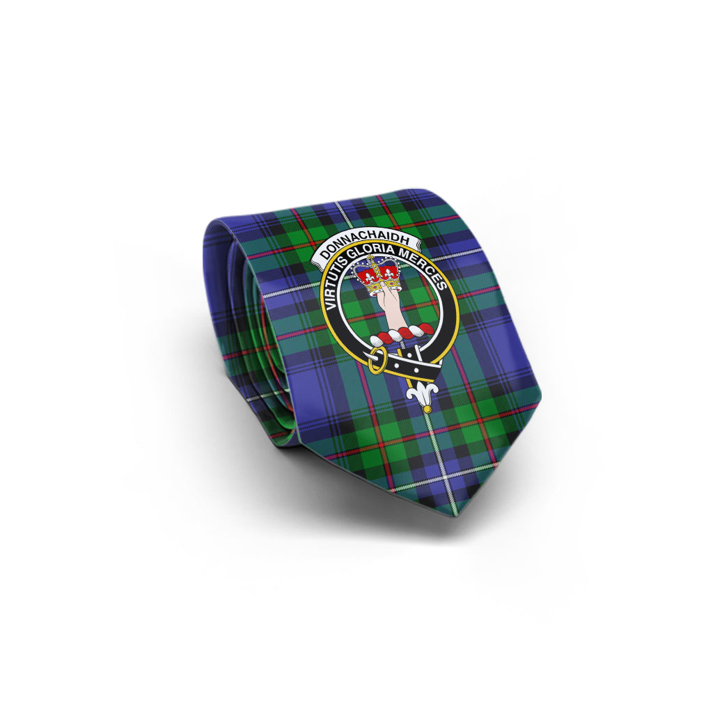 Donnachaidh Tartan Classic Necktie with Family Crest - Tartan Vibes Clothing