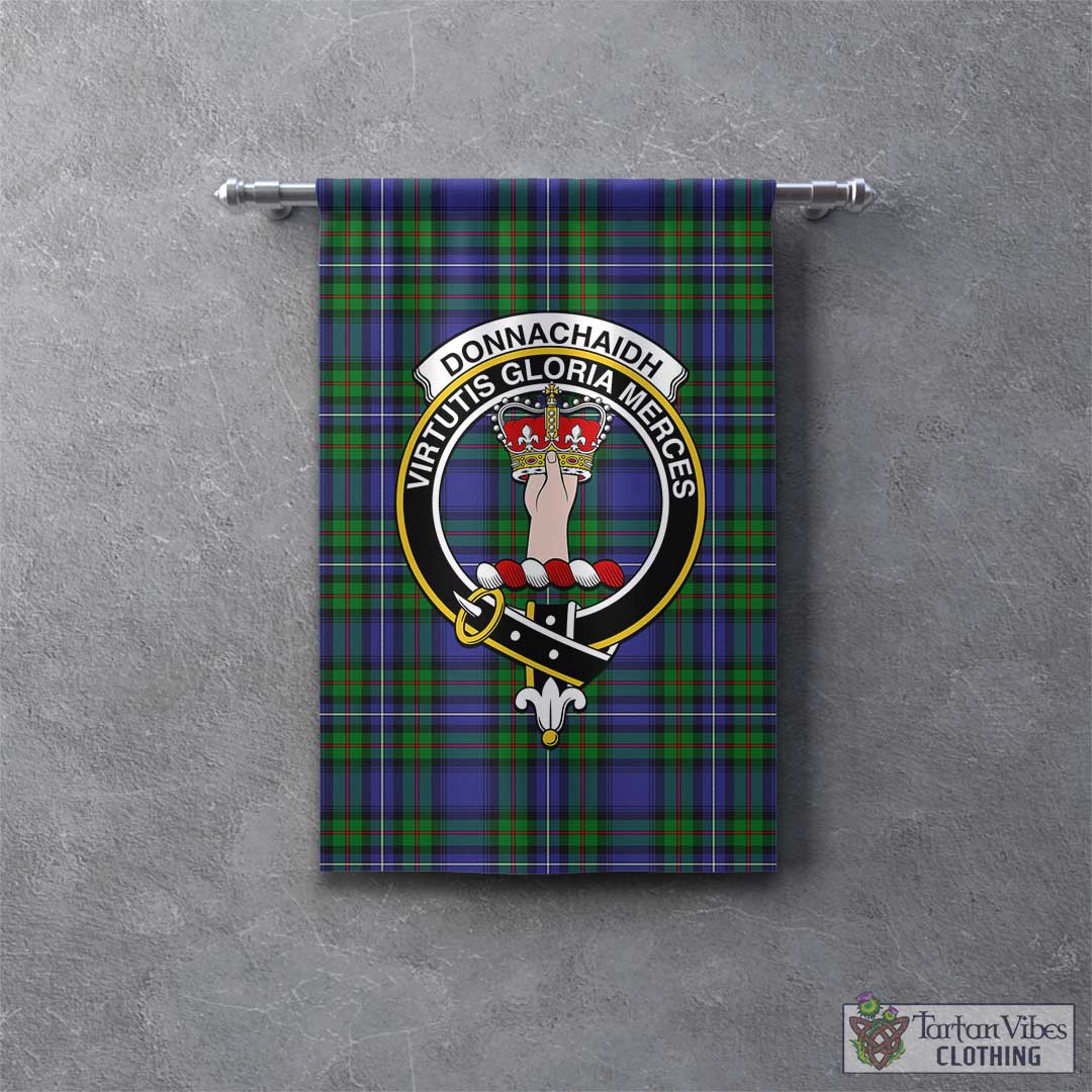 Tartan Vibes Clothing Donnachaidh Tartan Gonfalon, Tartan Banner with Family Crest