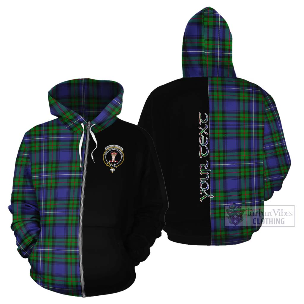 Tartan Vibes Clothing Donnachaidh Tartan Cotton Hoodie with Family Crest and Half Of Me Style