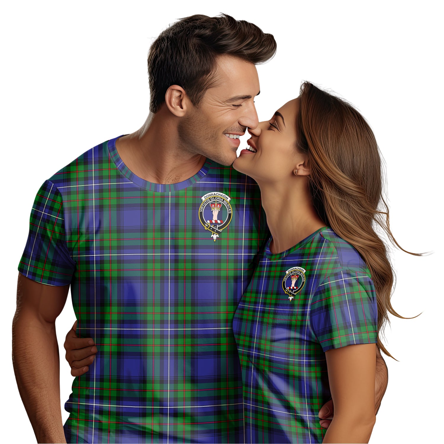 Donnachaidh Tartan T-Shirt with Family Crest - Tartan Vibes Clothing