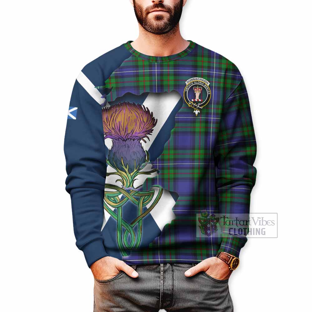 Donnachaidh Tartan Family Crest Sweatshirt Scottish Thistle Celtic Inspired - Tartan Vibes Clothing