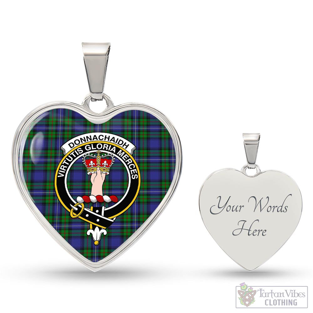 Tartan Vibes Clothing Donnachaidh Tartan Heart Necklace with Family Crest