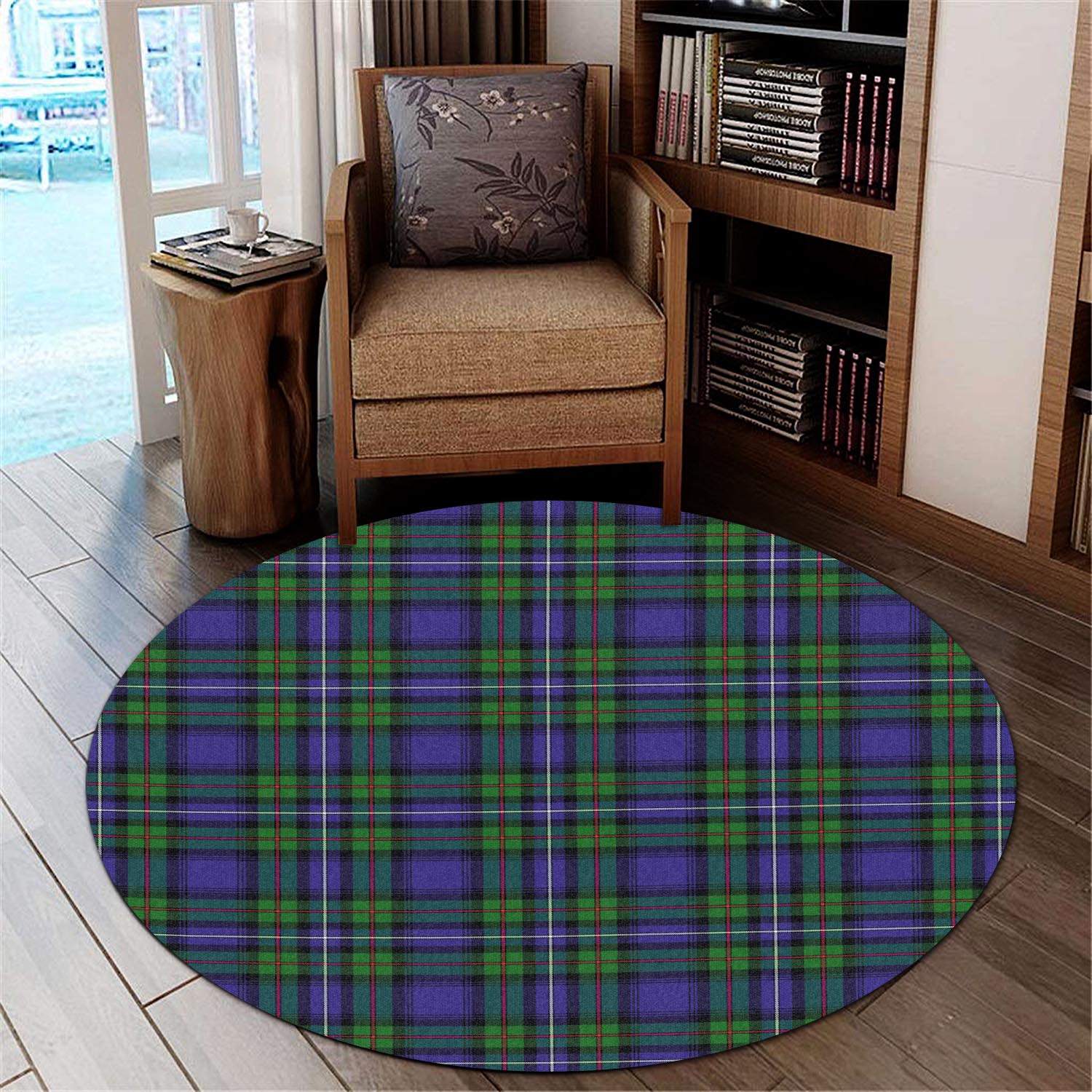 Donnachaidh Tartan Round Rug - Tartanvibesclothing