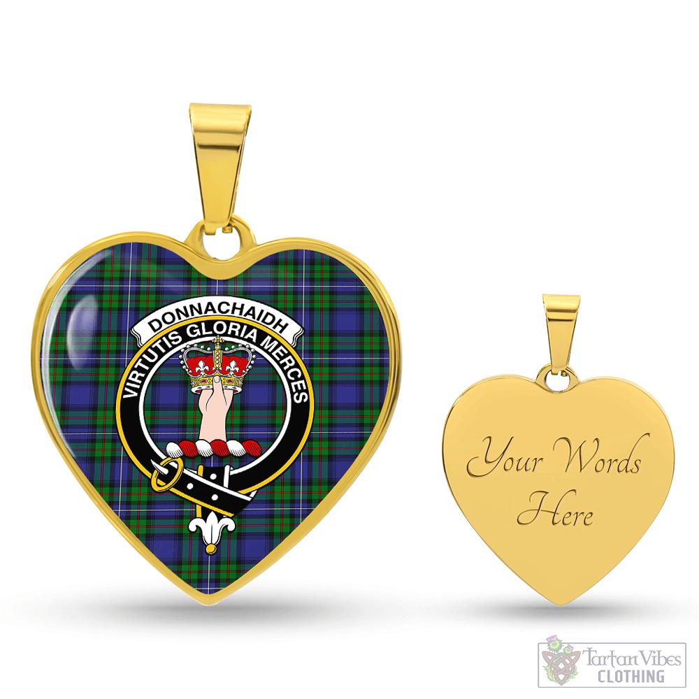 Tartan Vibes Clothing Donnachaidh Tartan Heart Necklace with Family Crest