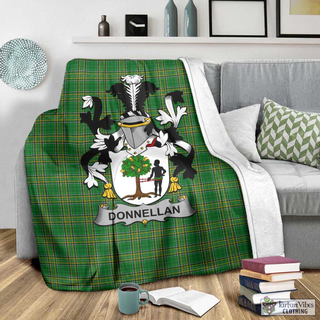 Tartan Vibes Clothing Donnellan Irish Clan Tartan Blanket with Coat of Arms