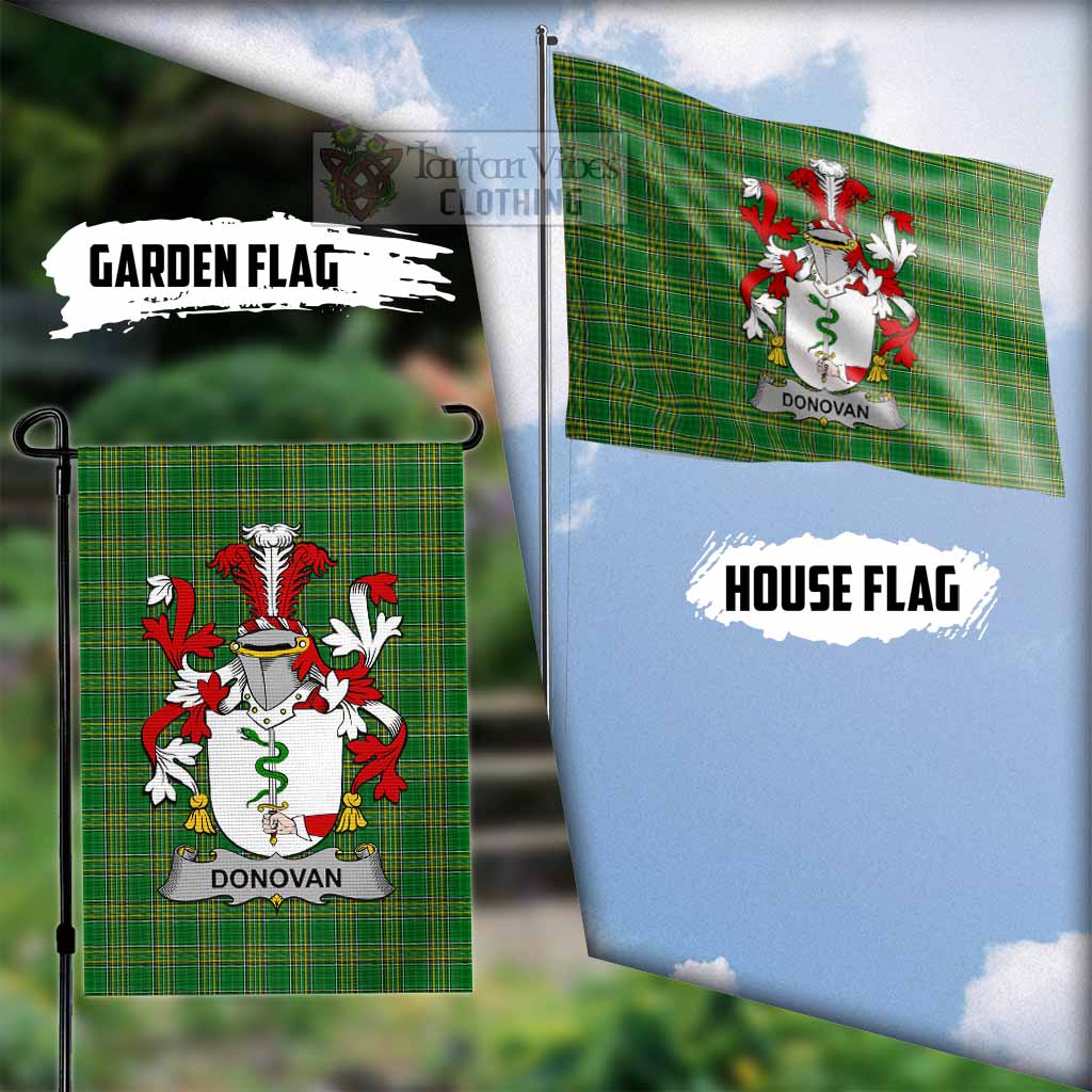 Tartan Vibes Clothing Donovan Irish Clan Flag with Coat of Arms