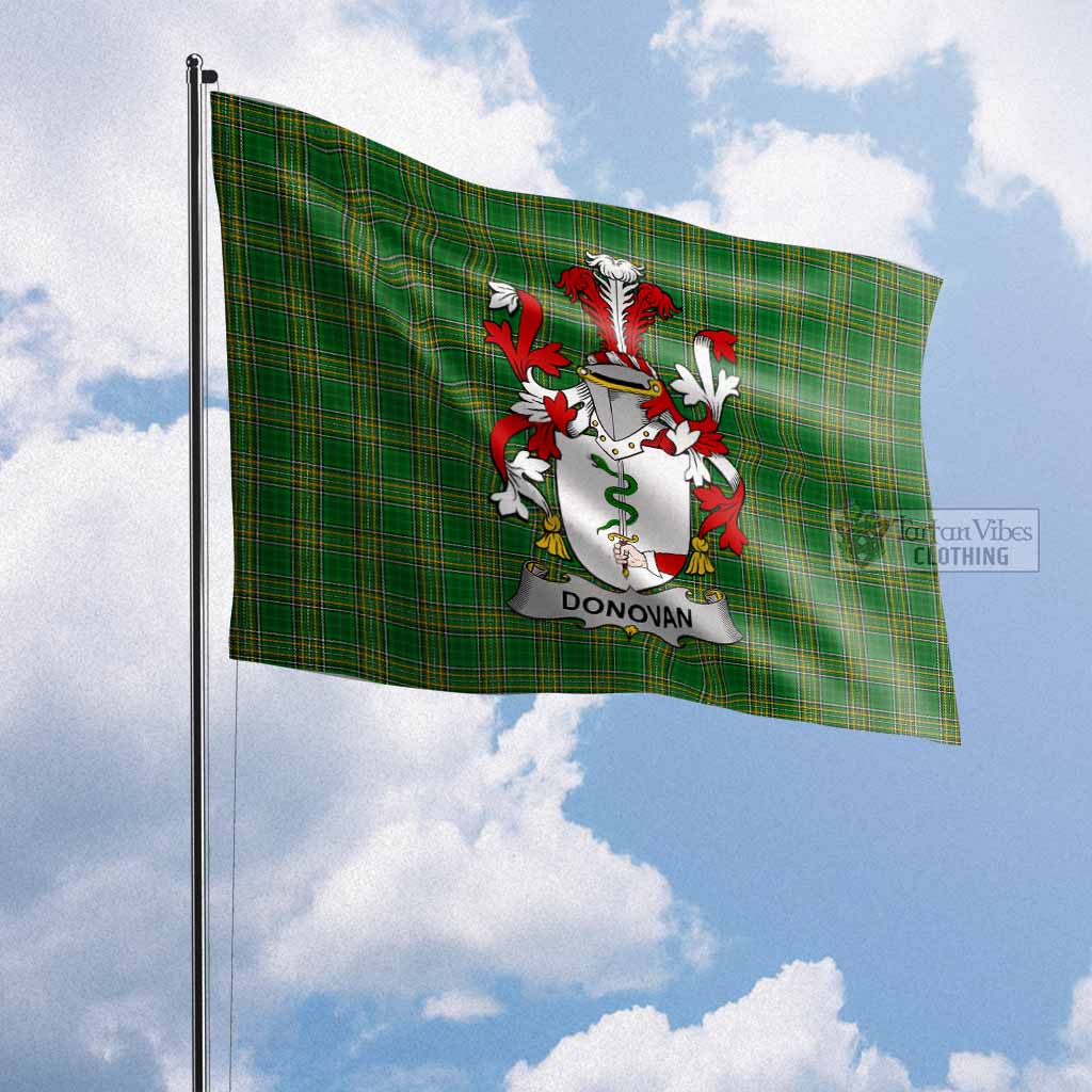 Tartan Vibes Clothing Donovan Irish Clan Flag with Coat of Arms