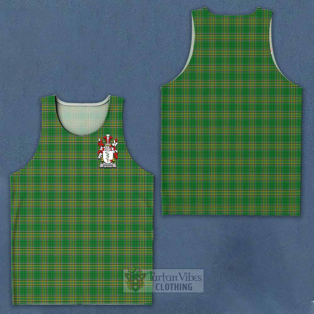 Tartan Vibes Clothing Donovan Irish Clan Tartan Men's Tank Top with Coat of Arms