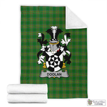Doolan Irish Clan Tartan Blanket with Coat of Arms X-Large 59 x 79 inches 150 x 200 cm - Tartan Vibes Clothing