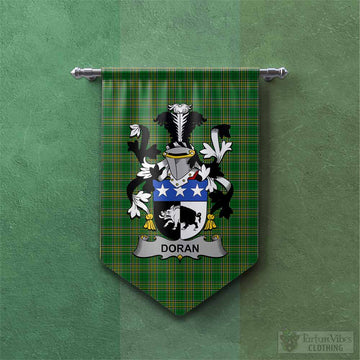 Doran Irish Clan Tartan Gonfalon, Tartan Banner with Coat of Arms Chevron - Tartan Vibes Clothing