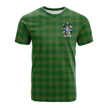 Doran Irish Clan Tartan Cotton T-shirt with Coat of Arms