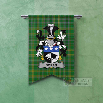 Doran Irish Clan Tartan Gonfalon, Tartan Banner with Coat of Arms Fishtail - Tartan Vibes Clothing
