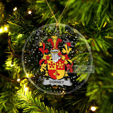 Dorney Irish Clan Christmas Glass Ornament with Coat of Arms