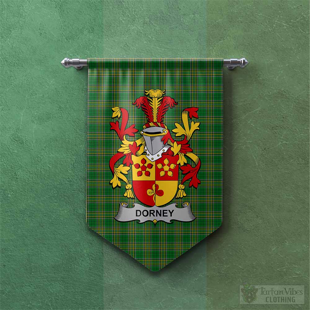 Dorney Irish Clan Tartan Gonfalon, Tartan Banner with Coat of Arms Chevron - Tartan Vibes Clothing