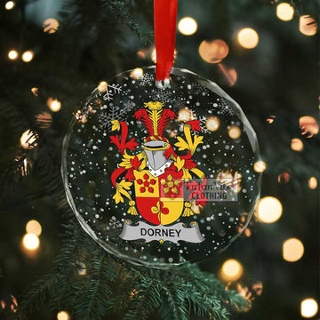 Dorney Irish Clan Christmas Glass Ornament with Coat of Arms