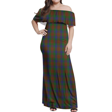 Dorward Tartan Off Shoulder Long Dress